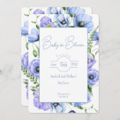 ベビーイン開花ワイルドフラワーベビーシャワー招待状 招待状 (正面/裏面)