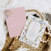 ベビーイン開花ワイルドフラワーベビーシャワー招待状 招待状