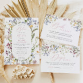 ベビーイン開花ワイルドフラワーベビーシャワー招待状 招待状