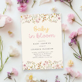 ベビーイン開花ワイルドフラワーベビーシャワー招待状 招待状