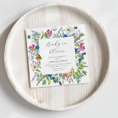 ベビーイン開花ワイルドフラワーベビーシャワー招待状 招待状