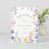 ベビーイン開花ワイルドフラワーベビーシャワー招待状 招待状 (スタンド正面)