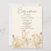 ベビーイン開花ワイルドフラワーベビーシャワー招待状 招待状 (正面)