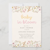 ベビーイン開花ワイルドフラワーベビーシャワー招待状 招待状 (正面)