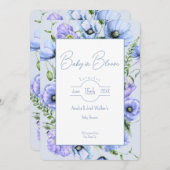 ベビーイン開花ワイルドフラワーベビーシャワー招待状 招待状 (正面/裏面)