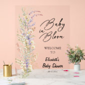 ベビーイン開花ワイルドフラワーベビーシャワー歓迎サイン アクリルサイン (ウェディング)