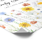 ベビーイン開花ワイルドフラワーベビーシャワー歓迎サイン ポスター (角)