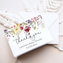 ベビーイン開花ワイルドフラワーベビーシャワー サンキューカード