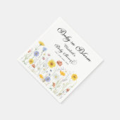 ベビーイン開花ワイルドフラワーベビーシャワー スタンダードカクテルナプキン (角)