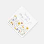 ベビーイン開花ワイルドフラワーベビーシャワー スタンダードカクテルナプキン (角)