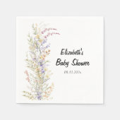 ベビーイン開花ワイルドフラワーベビーシャワー スタンダードカクテルナプキン (正面)