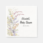 ベビーイン開花ワイルドフラワーベビーシャワー スタンダードカクテルナプキン (正面)