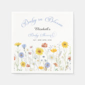 ベビーイン開花ワイルドフラワーベビーシャワー スタンダードカクテルナプキン (正面)