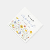 ベビーイン開花ワイルドフラワーベビーシャワー スタンダードカクテルナプキン (角)