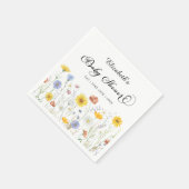 ベビーイン開花ワイルドフラワーベビーシャワー スタンダードカクテルナプキン (角)