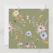 ベビーイン開花ワイルドフラワーベビーシャワー 招待状 (裏面)