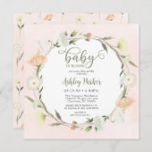 ベビーイン開花ワイルドフラワーベビー散布招待状 招待状 (正面/裏面)