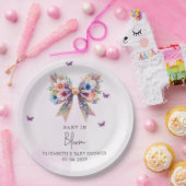 ベビーイン開花ワイルドフラワーボウガールベイビーシャワー ペーパープレート (パーティー)