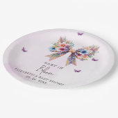 ベビーイン開花ワイルドフラワーボウガールベイビーシャワー ペーパープレート (アングル)