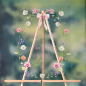 ベビーイン開花ワイルドフラワーボウベイビーシャワーウェルカム アクリルサイン (ニュートラル)