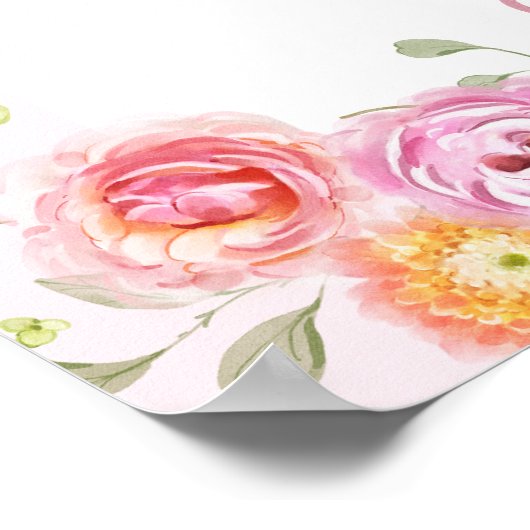 ベビーイン開花ワイルドフラワーボウベイビーシャワーウェルカム ポスター (角)