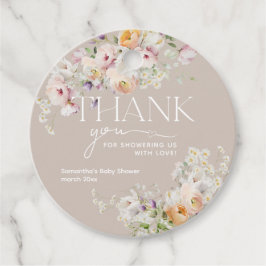 ベビーイン開花ワイルドフラワーボホベイビーシャワー フェイバータグ