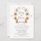 ベビーイン開花ワイルドフラワーボホベイビーシャワー 招待状 (正面)