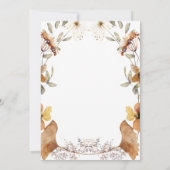 ベビーイン開花ワイルドフラワーボホベイビーシャワー 招待状 (裏面)