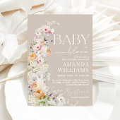 ベビーイン開花ワイルドフラワーボホベイビーシャワー 招待状