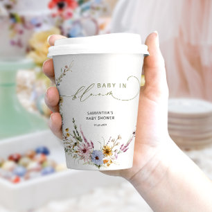 ベビーイン開花ワイルドフラワーボホベイビーシャワー 紙コップ