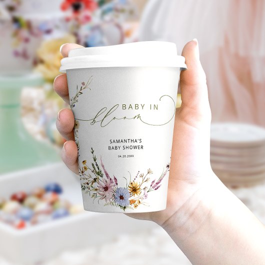 ベビーイン開花ワイルドフラワーボホベイビーシャワー 紙コップ