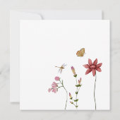 ベビーイン開花ワイルドフラワーマウブピンク 招待状 (裏面)