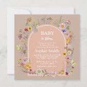ベビーイン開花ワイルドフラワーマウブピンク 招待状 (正面)