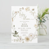 ベビーイン開花ワイルドフラワーリースベビーシャワー 招待状 (スタンド正面)
