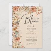 ベビーイン開花ワイルドボホ花赤ちゃんシャワー 招待状 (正面)