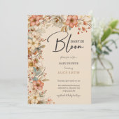 ベビーイン開花ワイルドボホ花赤ちゃんシャワー 招待状 (スタンド正面)