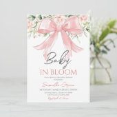 ベビーイン開花女の子フローラリボンベビーシャワー 招待状 (スタンド正面)