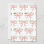 ベビーイン開花女の子フローラリボンベビーシャワー 招待状 (裏面)