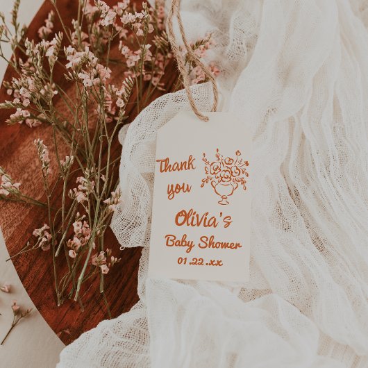 ベビーイン開花手引きフローラベビーシャワー ギフトタグ