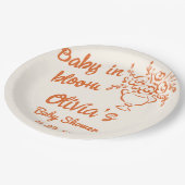 ベビーイン開花手引きフローラベビーシャワー ペーパープレート (アングル)