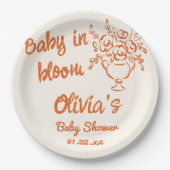 ベビーイン開花手引きフローラベビーシャワー ペーパープレート (正面)