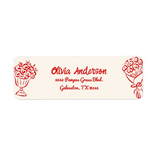 ベビーイン開花手引きフローラモダンベビシャワー ラベル (正面)