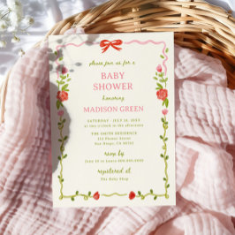 ベビーイン開花手引きフローラ弓ベビーシャワー 招待状
