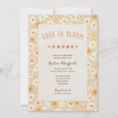 ベビーイン開花押し花ベビーシャワー 招待状 (正面)
