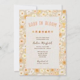 ベビーイン開花押し花ベビーシャワー 招待状