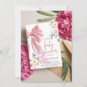 ベビーイン開花招待状、ベビーシャワー招待状 招待状 (正面)