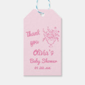 ベビーイン開花描フローラブーケベビーシャワー ギフトタグ (正面)