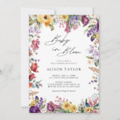 ベビーイン開花春ガーデンフラワーベビーシャワー 招待状 (正面)