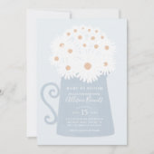 ベビーイン開花春デイジーベビーシャワー 招待状 (正面)