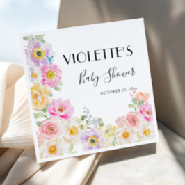 ベビーイン開花春フローラガールベビーシャワー スタンダードカクテルナプキン